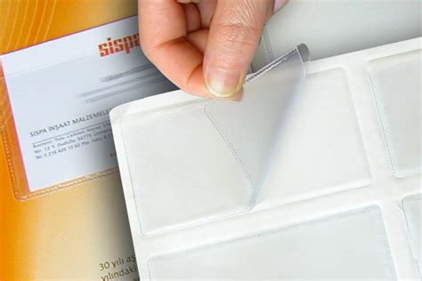 clear adhesive business card pocket.